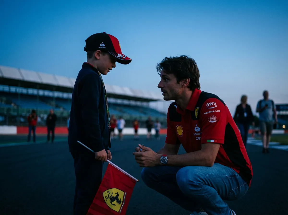 Alexander chats with a young fan, Silverstone